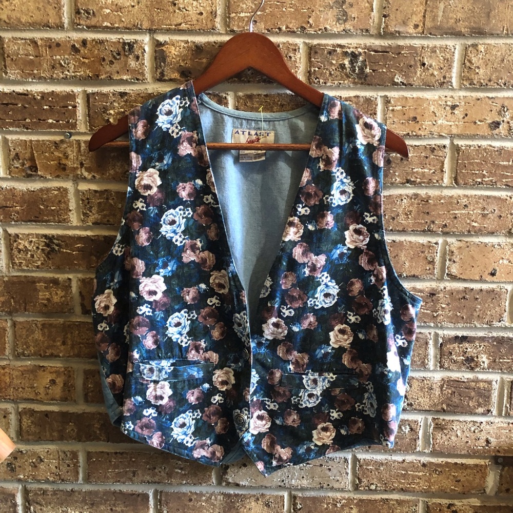 Vintage 80s Cottagecore Floral Vest